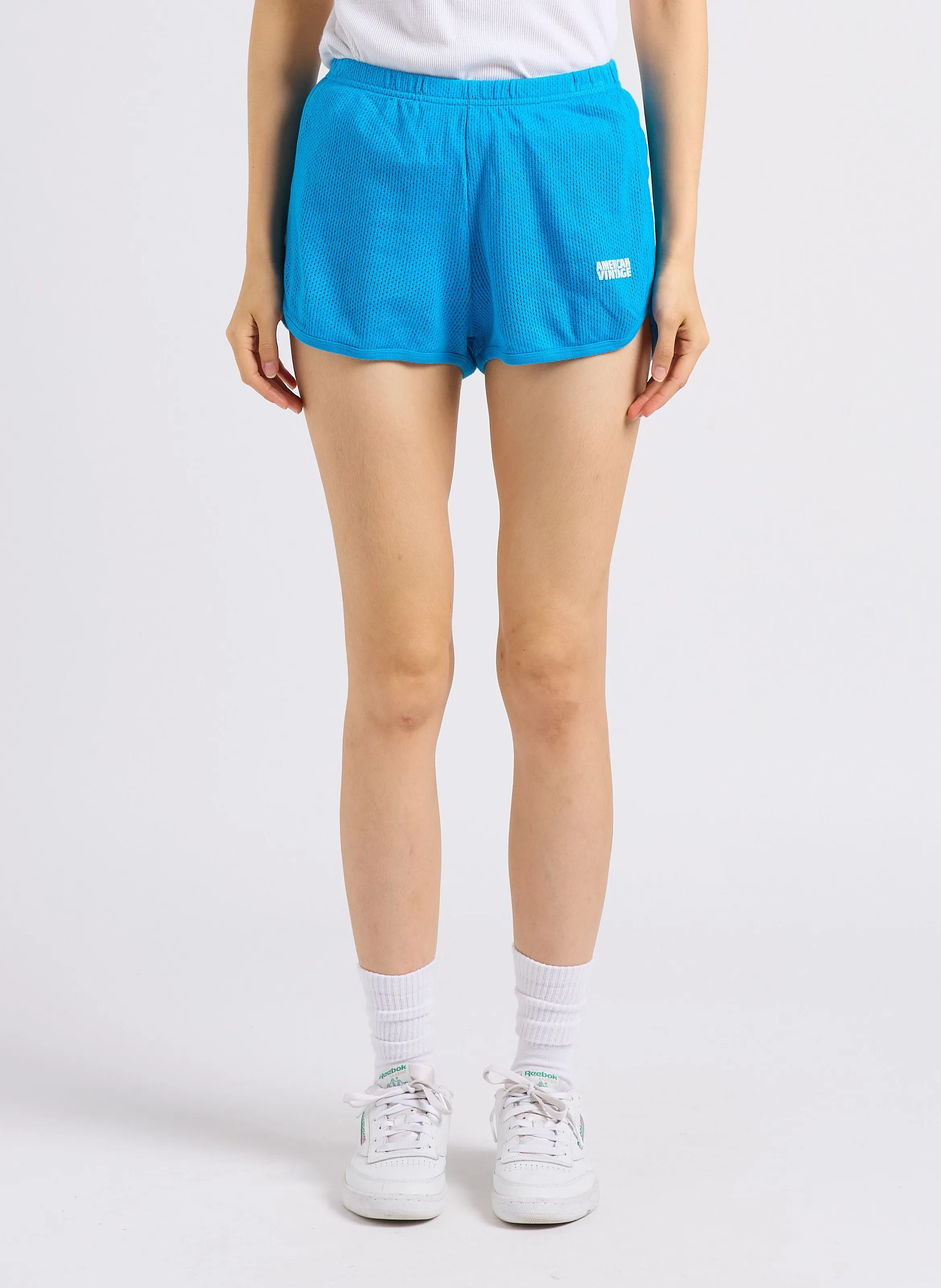 AMERICAN VINTAGE  Short court texturé en coton bio vifabeach - Bleu