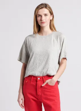 AMERICAN VINTAGE  Tee-shirt droit chiné en coton bio ruzy - Gris