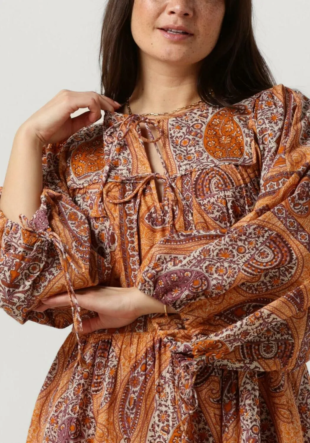 antik batik mini robe tajar minidress en orange