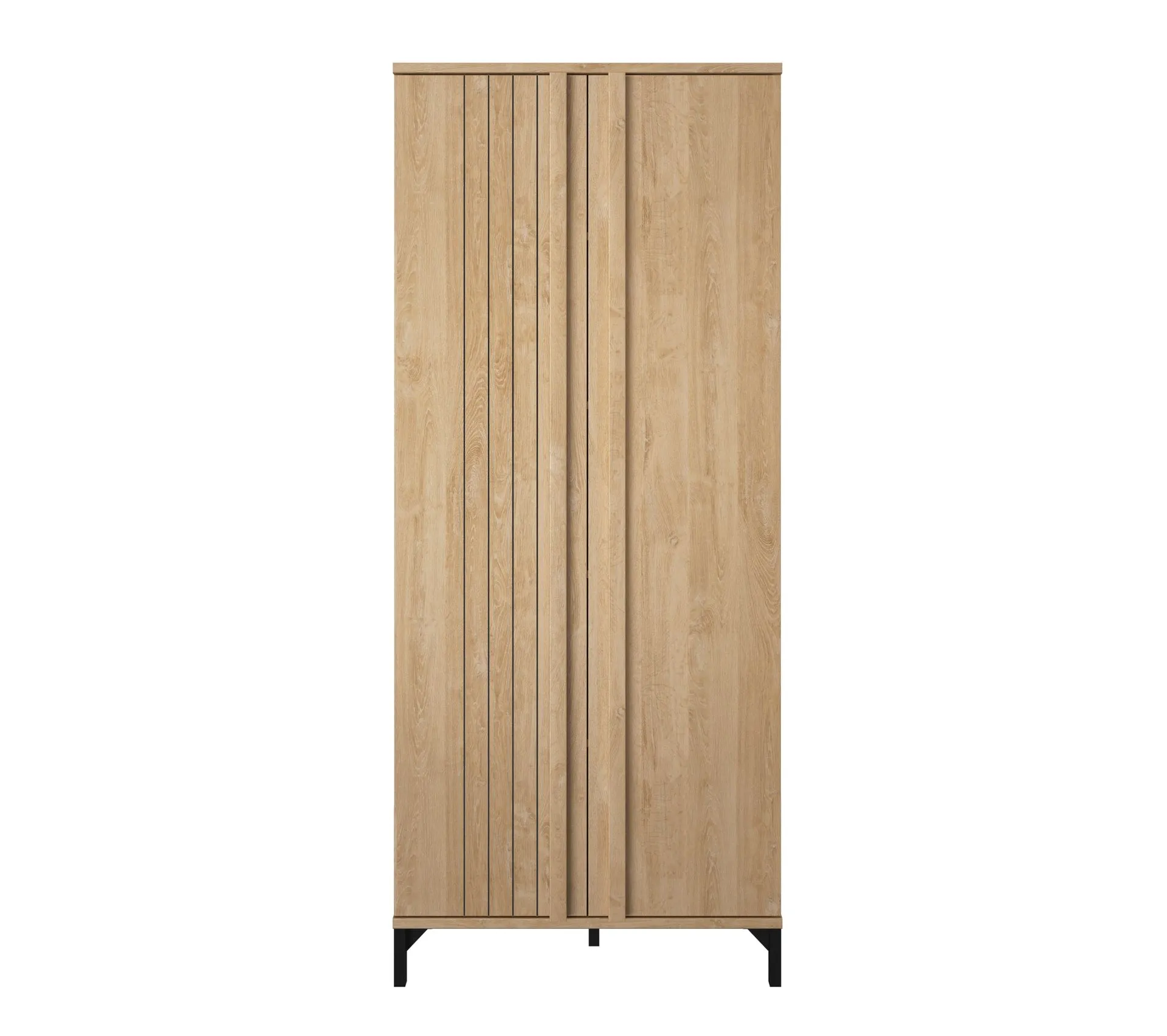 Armoire 2 portes FARO imitation Chêne et noir