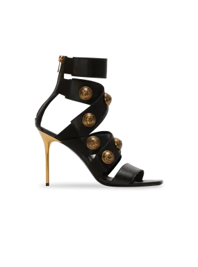 BALMAIN  Sandales alma en cuir - Noir