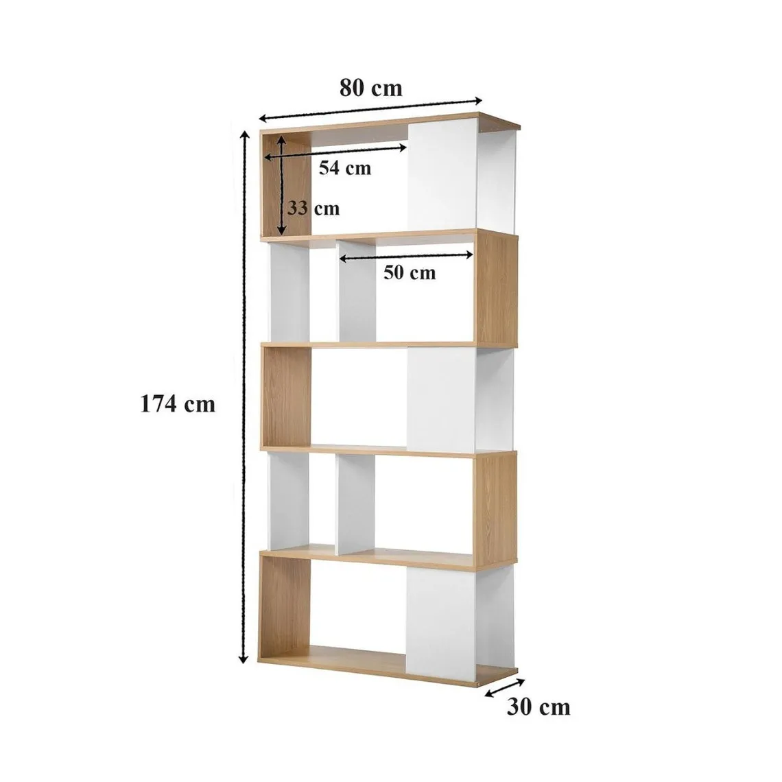 Bibliothèque avec Décor Chêne en bois Blanc | 3 Suisses