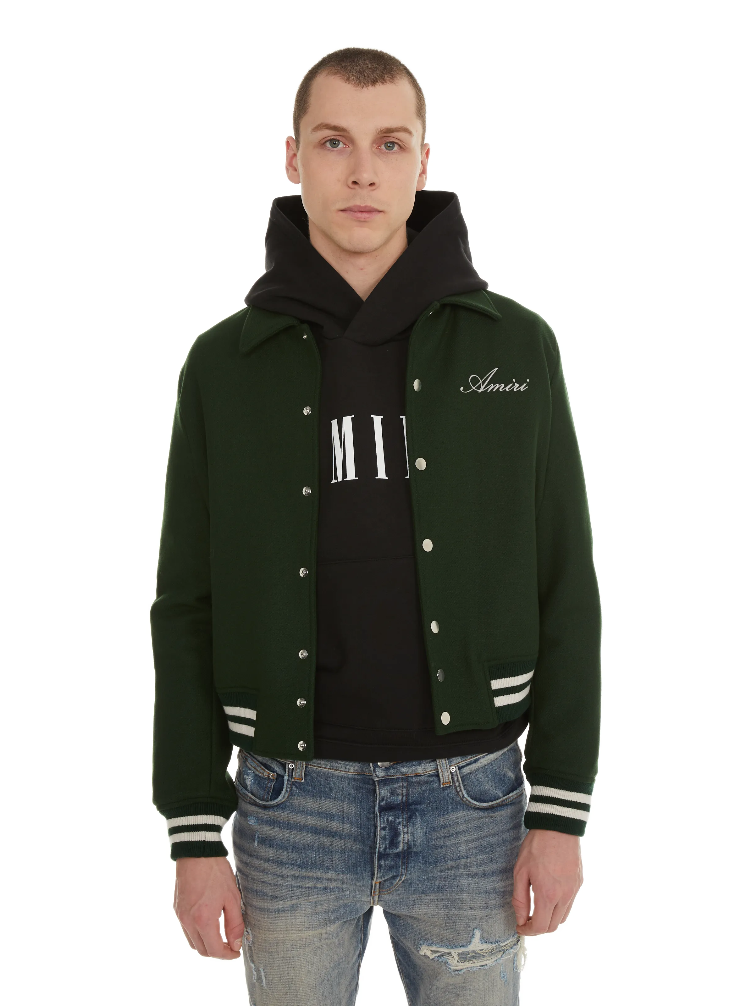 BLOUSON EN LAINE MéLANGé - AMIRI pour HOMME | Printemps