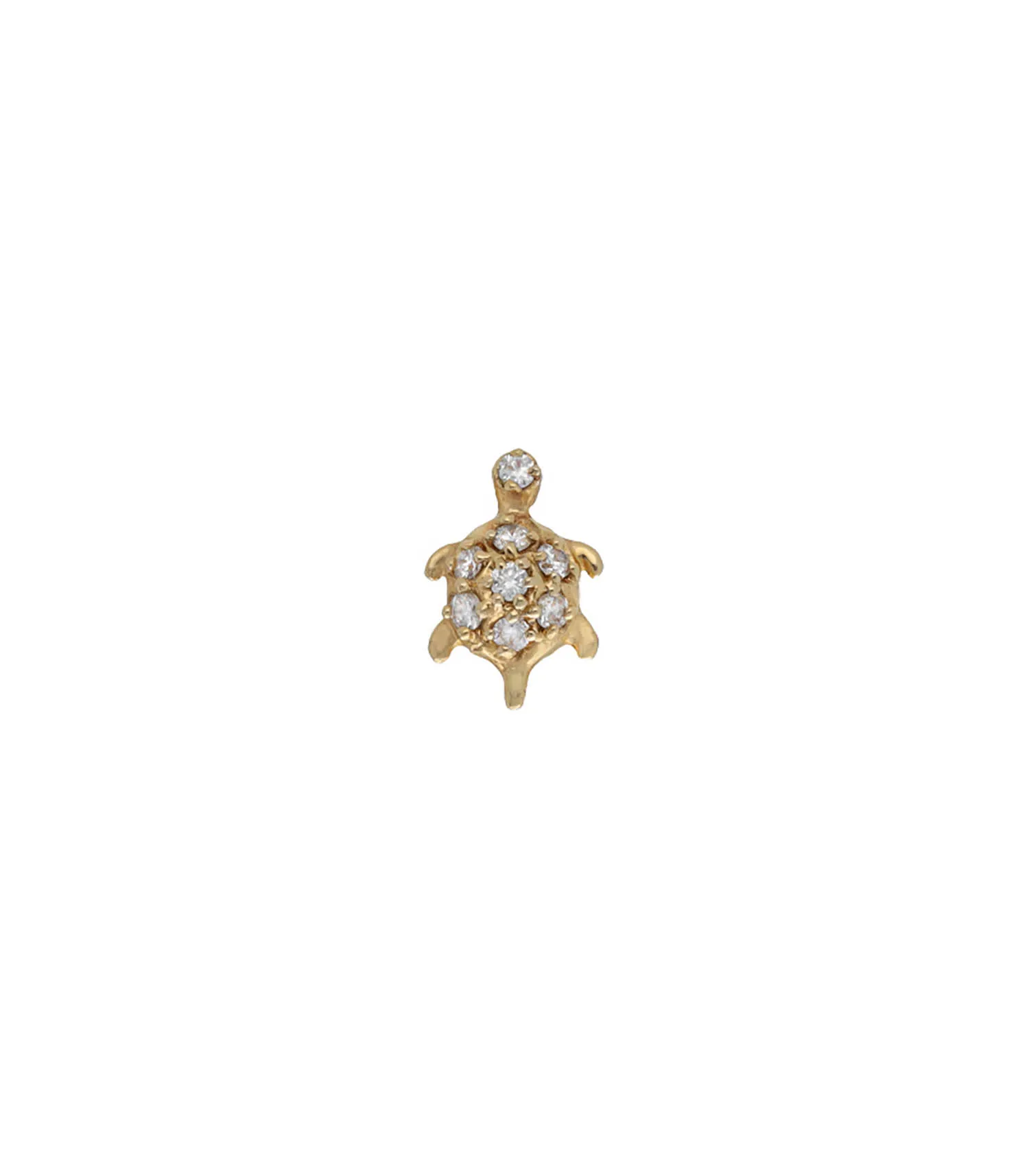 Boucle d'oreille Stud Tortue Or jaune et Diamants And... Paris - Jane de Boy