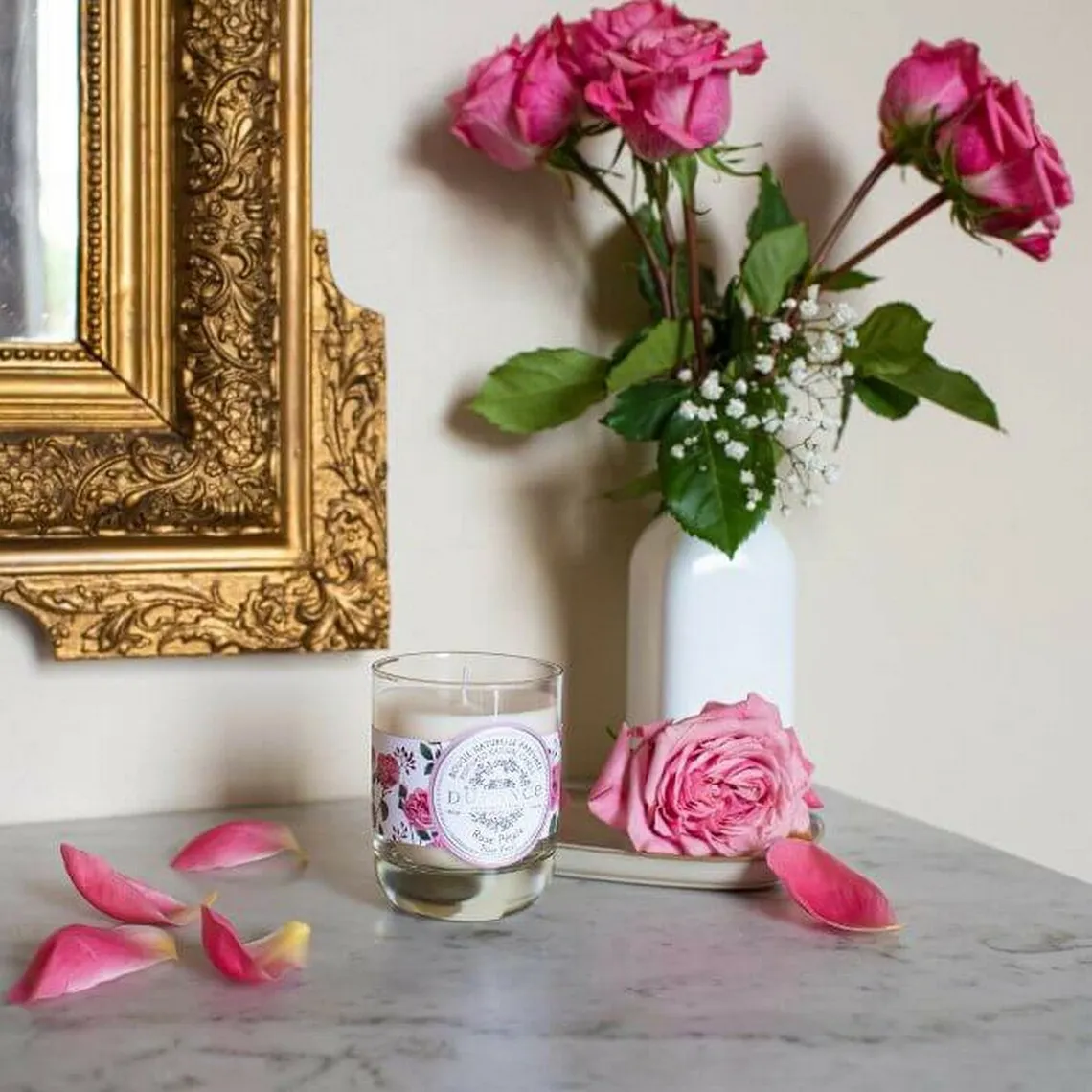 Bougie naturelle parfumée Rose Pétale - Durance  | 3 Suisses