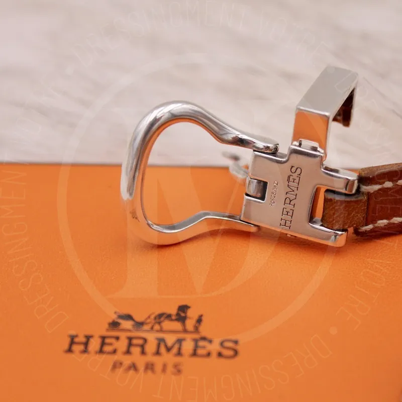 Bracelet Boucle Sellier double tour en cuir gold – Hermès