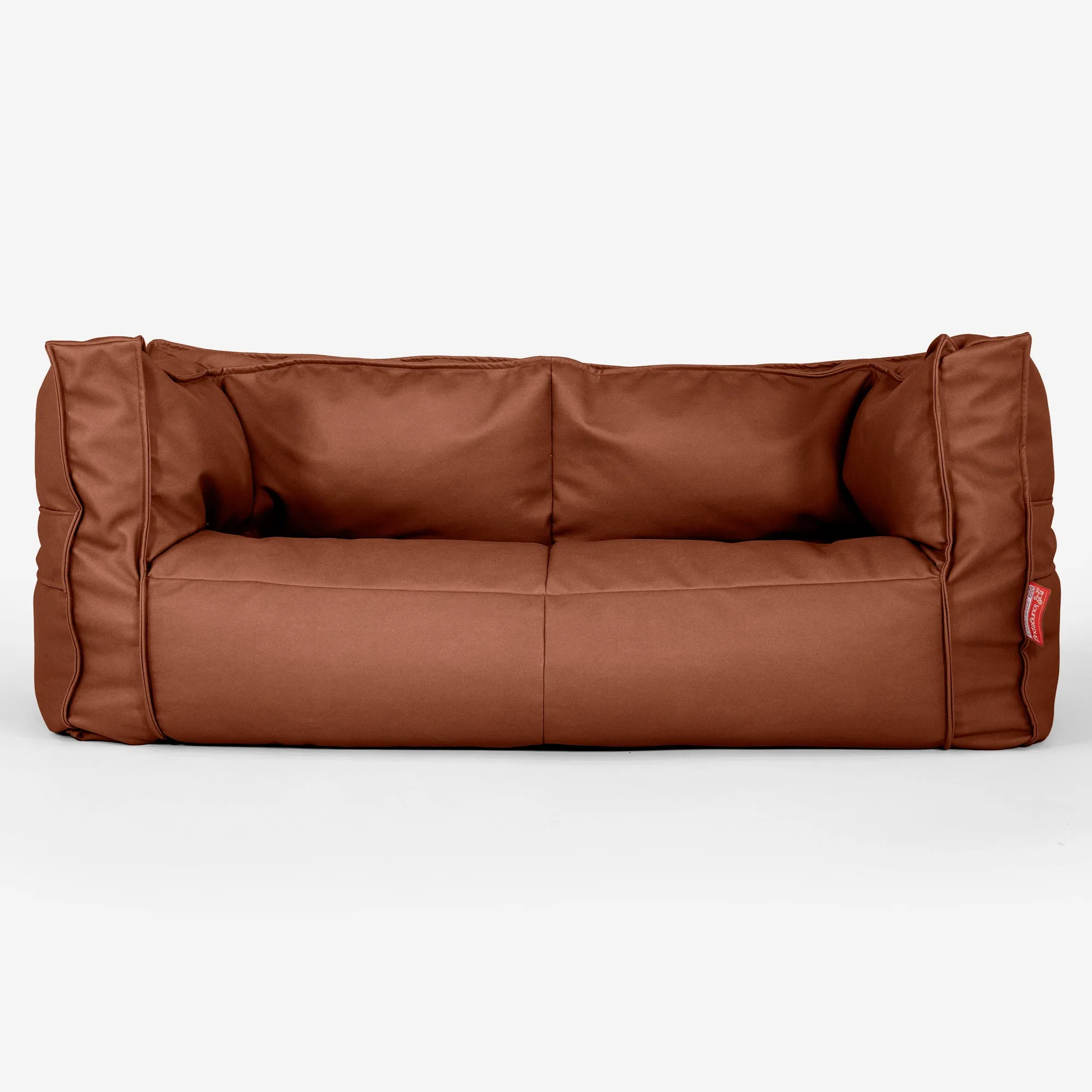 Canapé Pouf Albert 2 places - Cuir Végan Marron