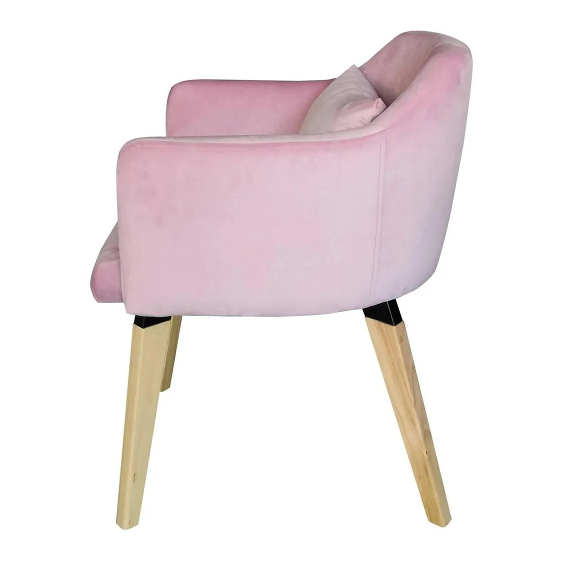 Chaise / Fauteuil scandinave Shaggy Velours Rose | 3 Suisses