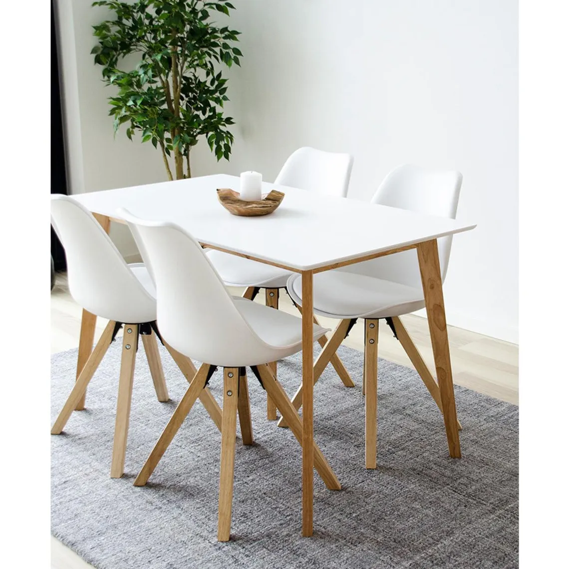 Chaise Blanc/Naturel BERGEN | 3 Suisses