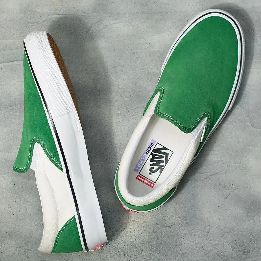 chaussures Vans Skate Slip-On - Juniper/White - men´s