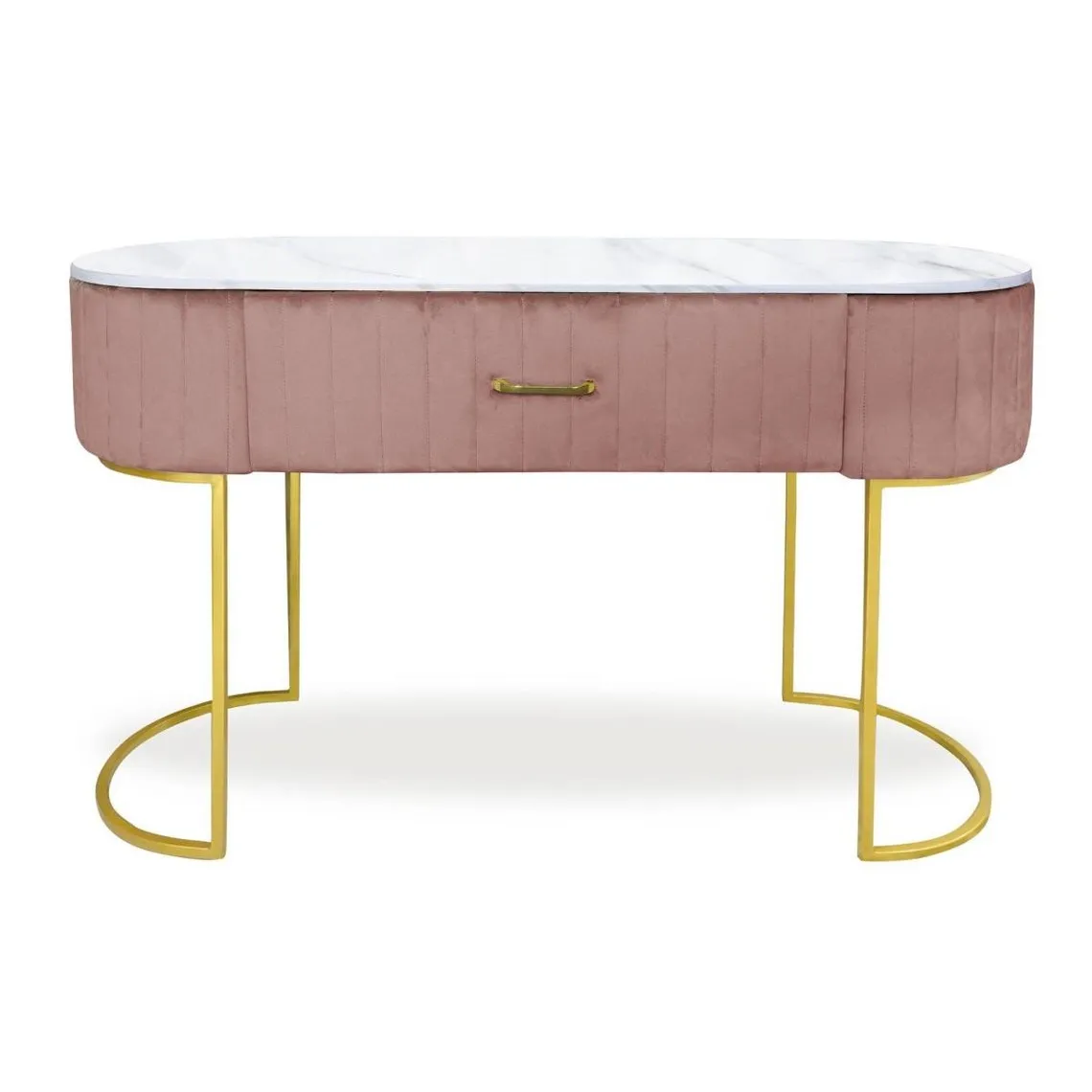 Coiffeuse Paloma 1 tiroir Velours Rose | 3 Suisses