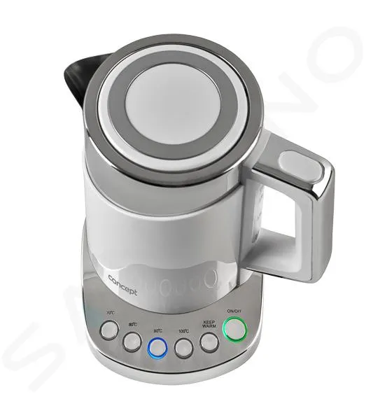 Concept - Bouilloire à ébullition rapide, volume 1,7 l, avec réglage de la température, 2200 W, blanc rk3170