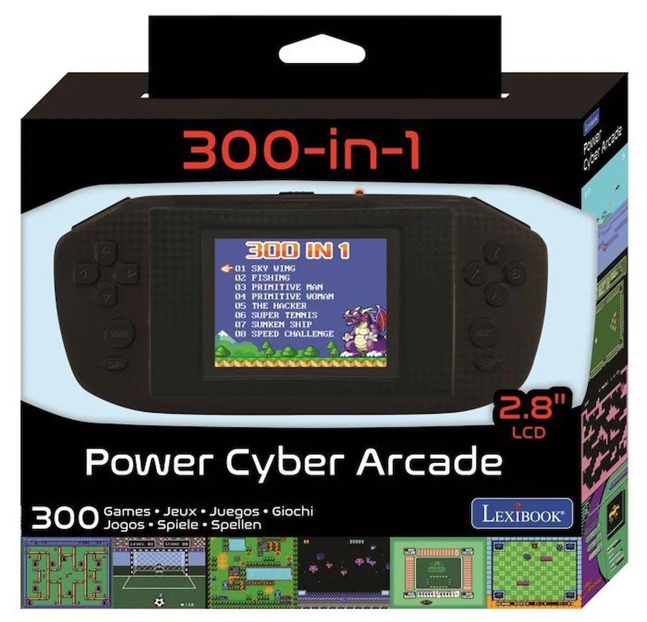 Console portable Compact Power Cyber Arcade® - écran 2.8'' 300 jeux noir - Lexibook