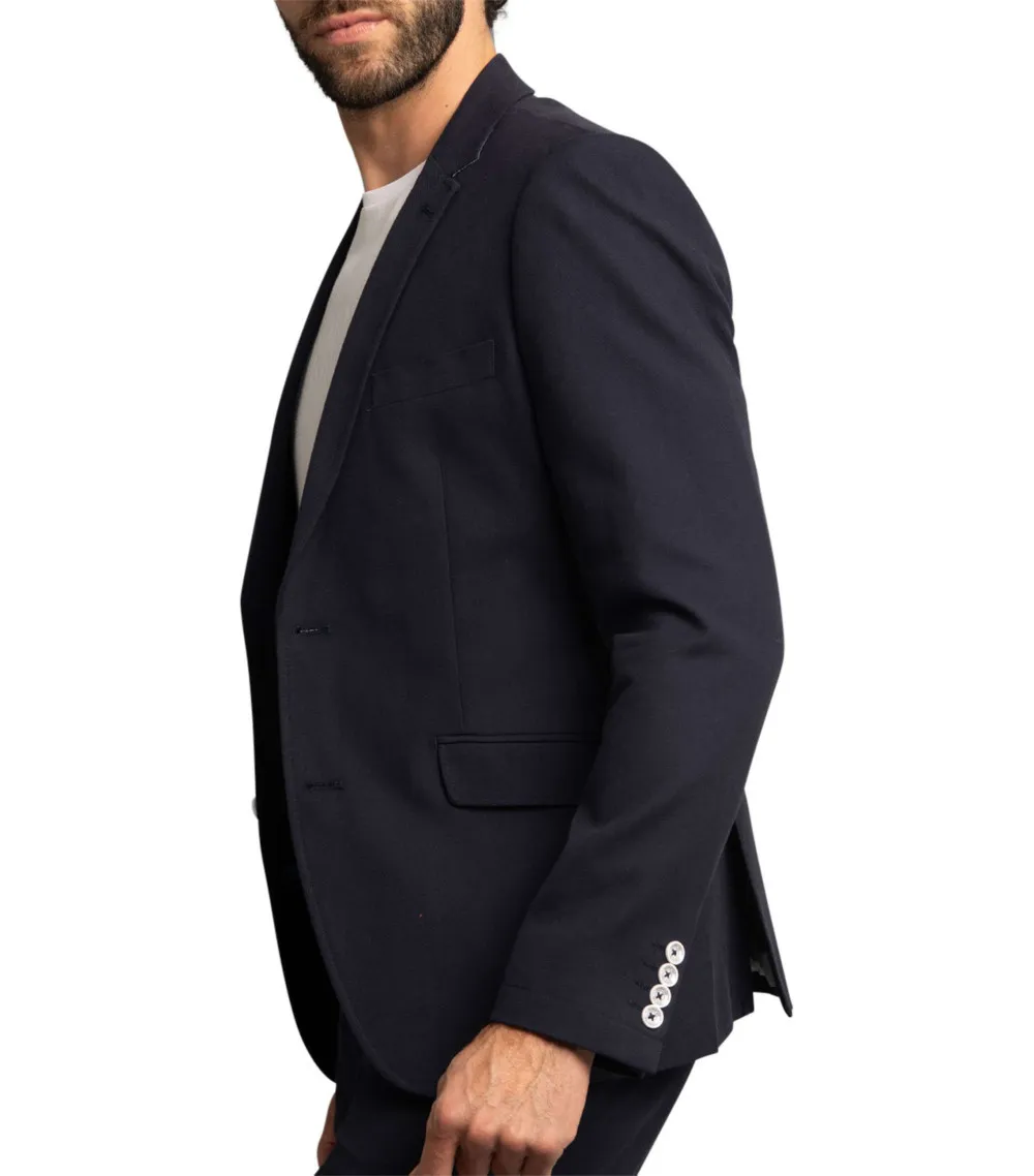 Costume avec des manches longues Delahaye en coton bleu marine