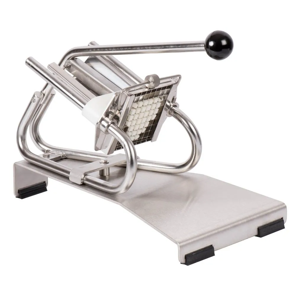 Coupe-frites professionnel inox sur socle inox sans couteau sans poussoir