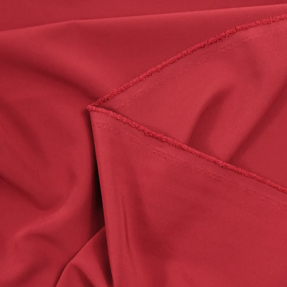 Crêpe de polyester lourd Madeleine rouge