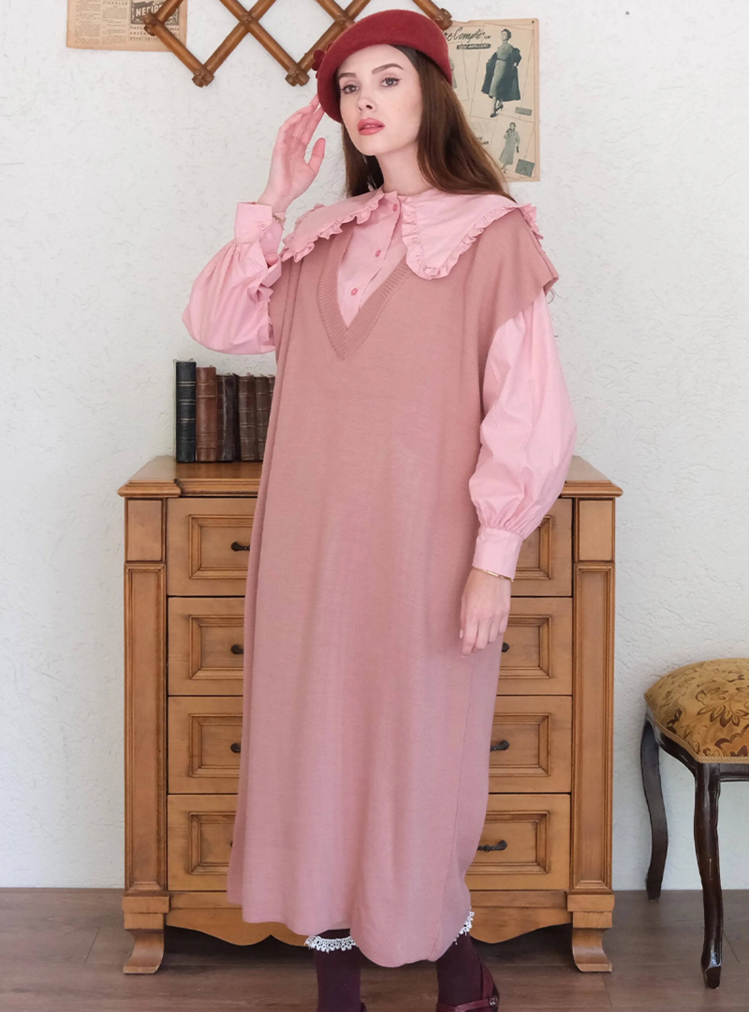 Dusty Rose - Skirt Overalls