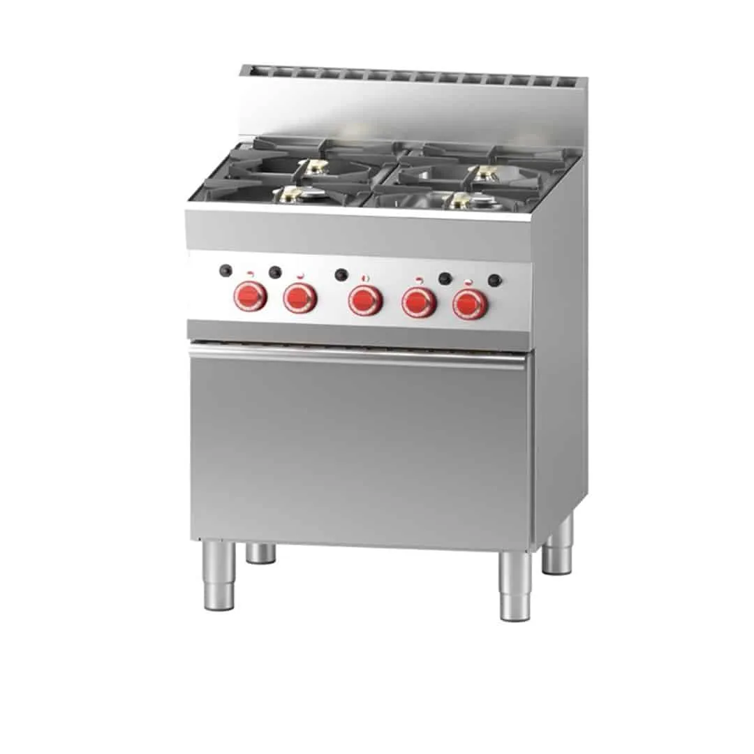 Fourneau 4 feux sur four gaz 65/70CFG profondeur 650 mm