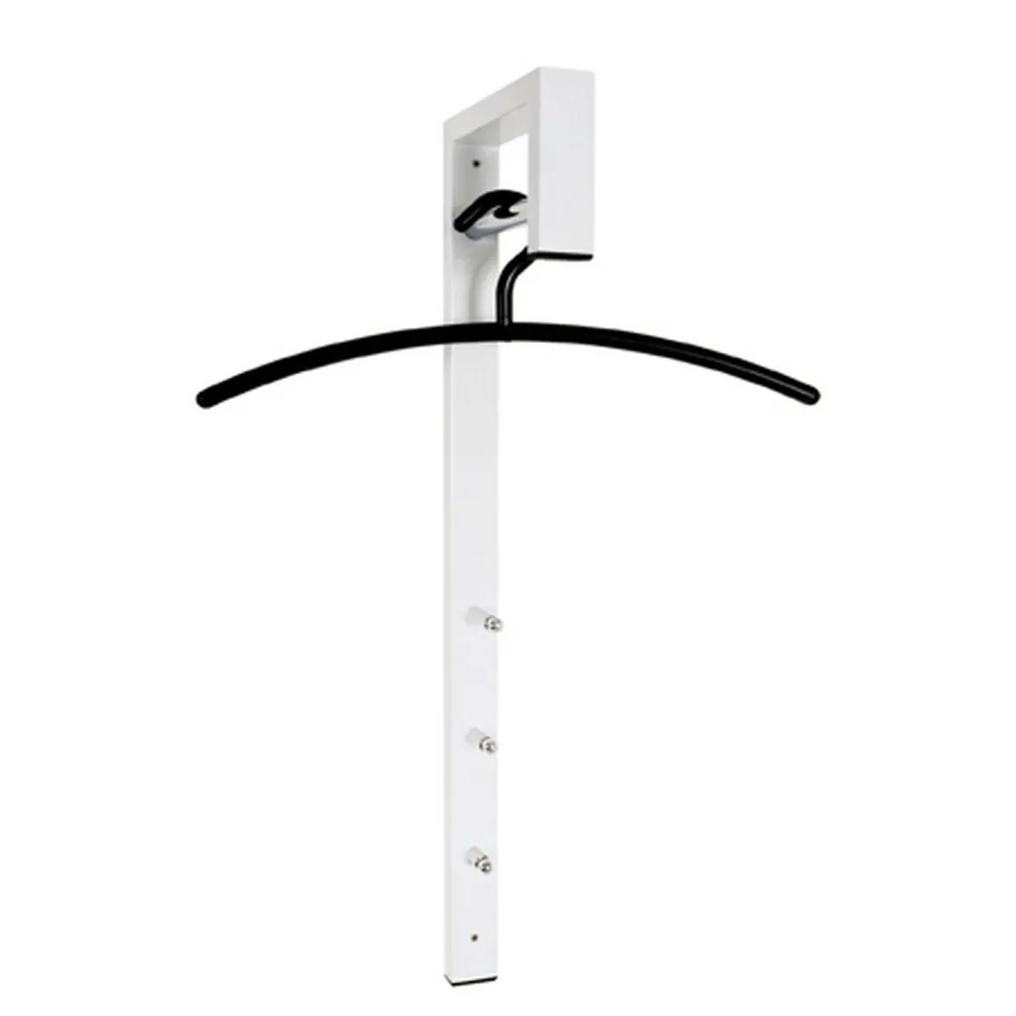 Garderobe murale laqué blanc tringle et crochets chromés | 3 Suisses