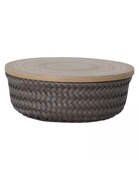 Handed By  Medium Taupe Wonder Round Storage Basket - Trouva