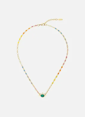 HIPANEMA  Collier doré à l'or fin avec pierres et cabochon dita - Multicolore