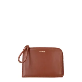 Jil Sander Coin Holder Hommes en cuir marron / palissandre
