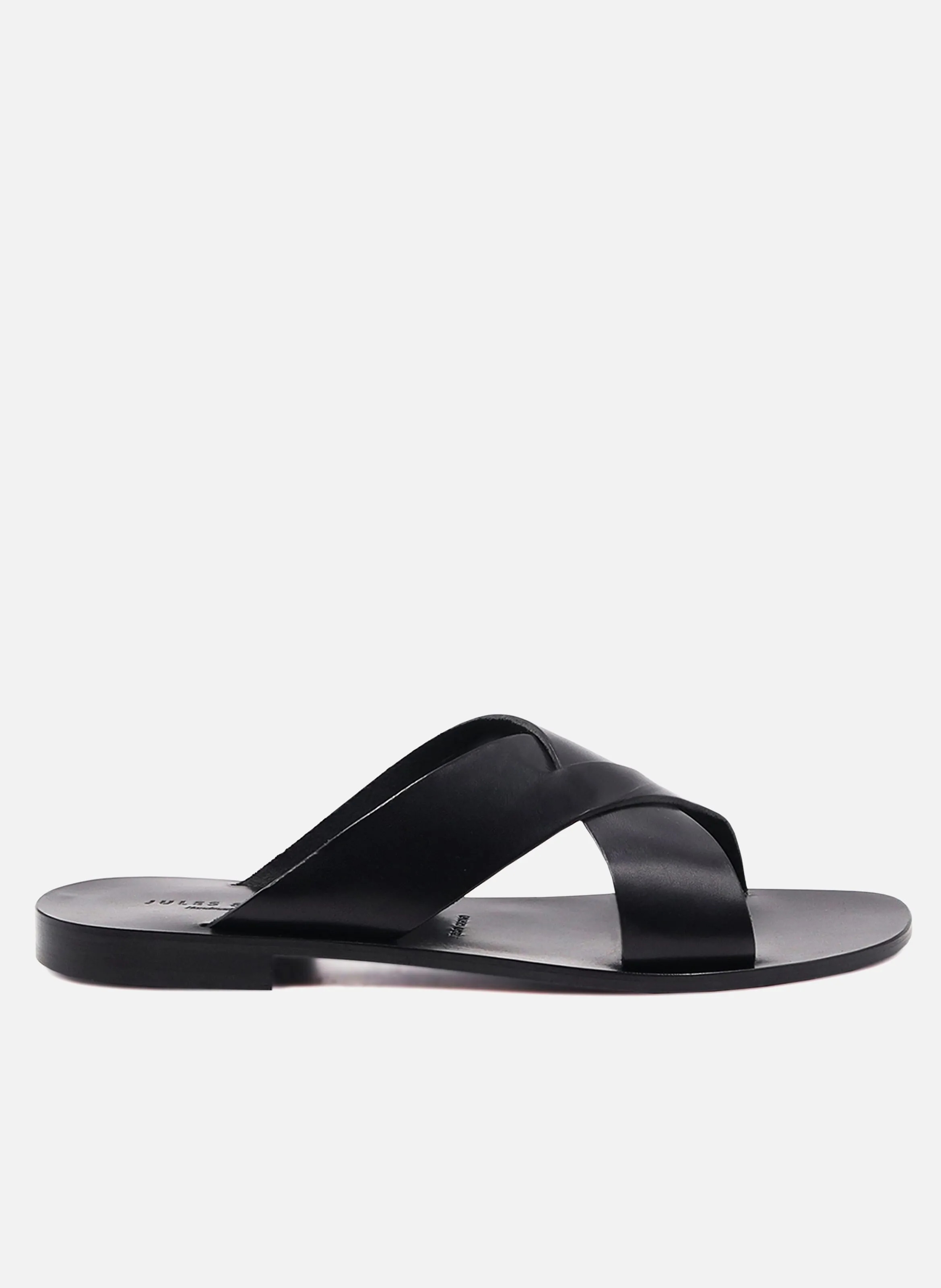 JULES & JENN  Mules plates en cuir - Noir