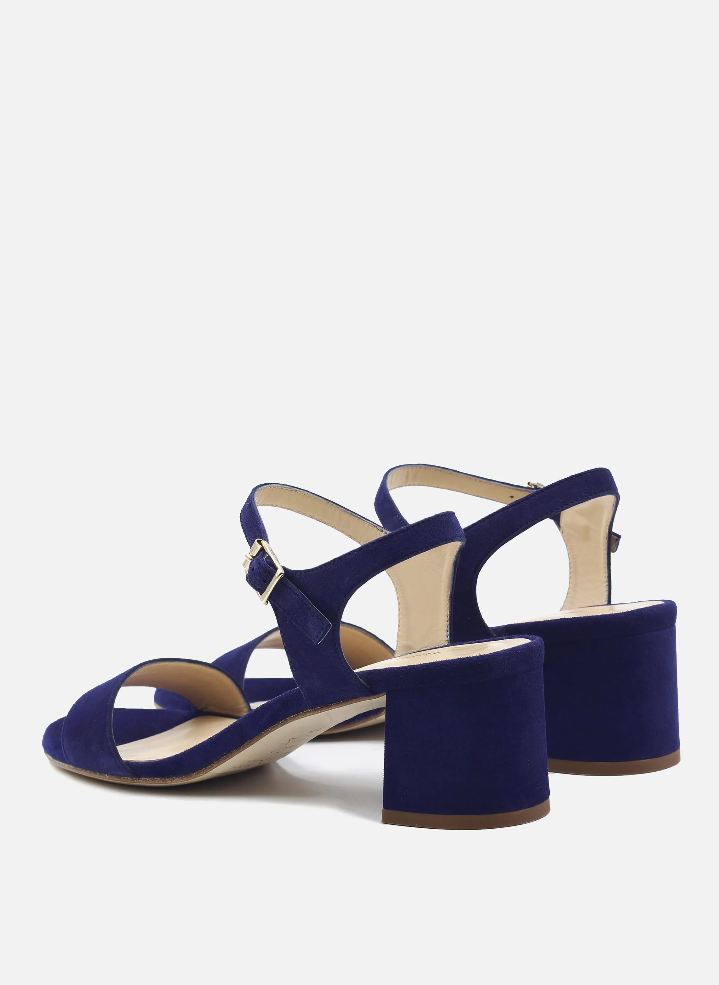 JULES & JENN  Sandales moyen talon en cuir daim - Bleu
