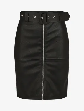 Jupe ajustée taille haute en simili