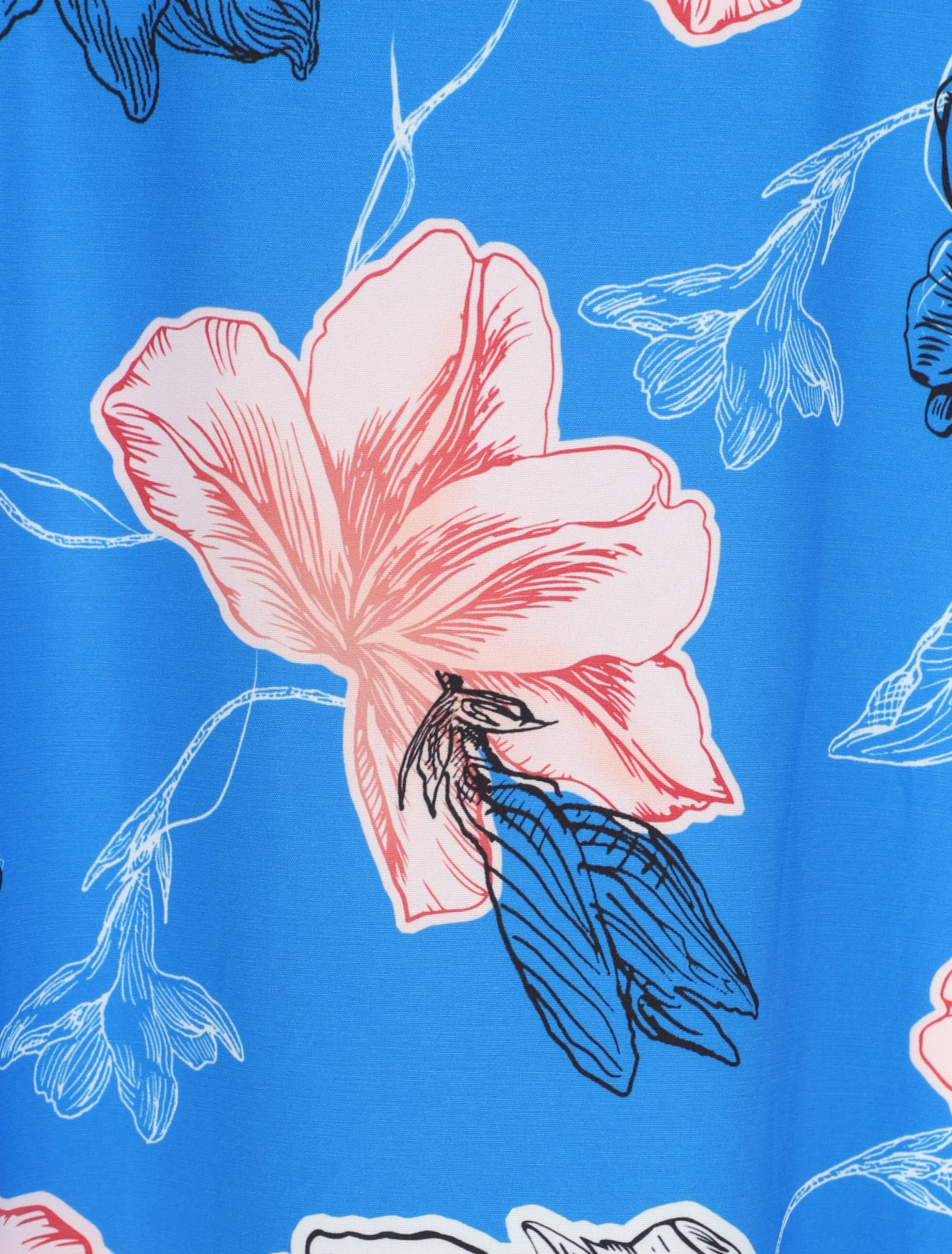 Jupe longue à imprimé grandes fleurs - Bleu roi