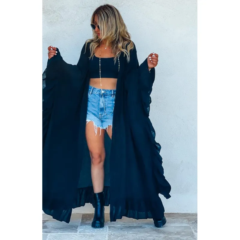 Kimono BILBAO noir Kimono boho chic 