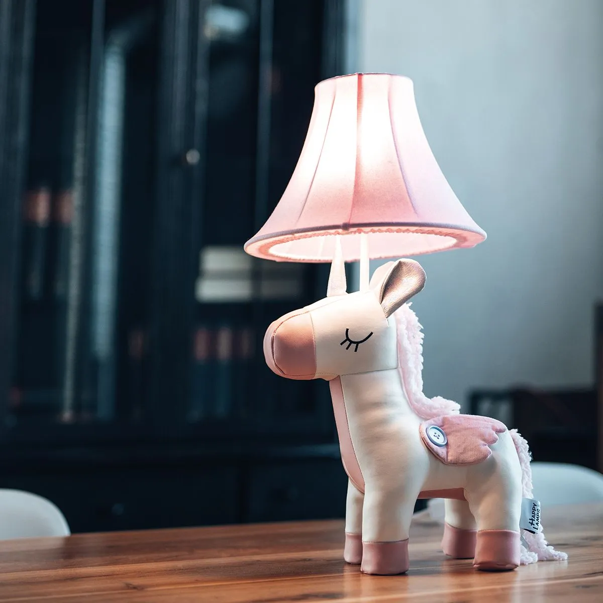 Lampe de table pour enfants Licorne Rose avec LED incluse - Elsa