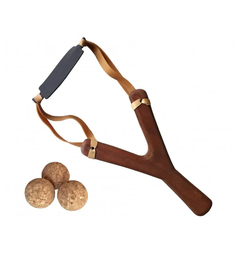 Lance-pierre ou fronde Tirachinas + balles en bois