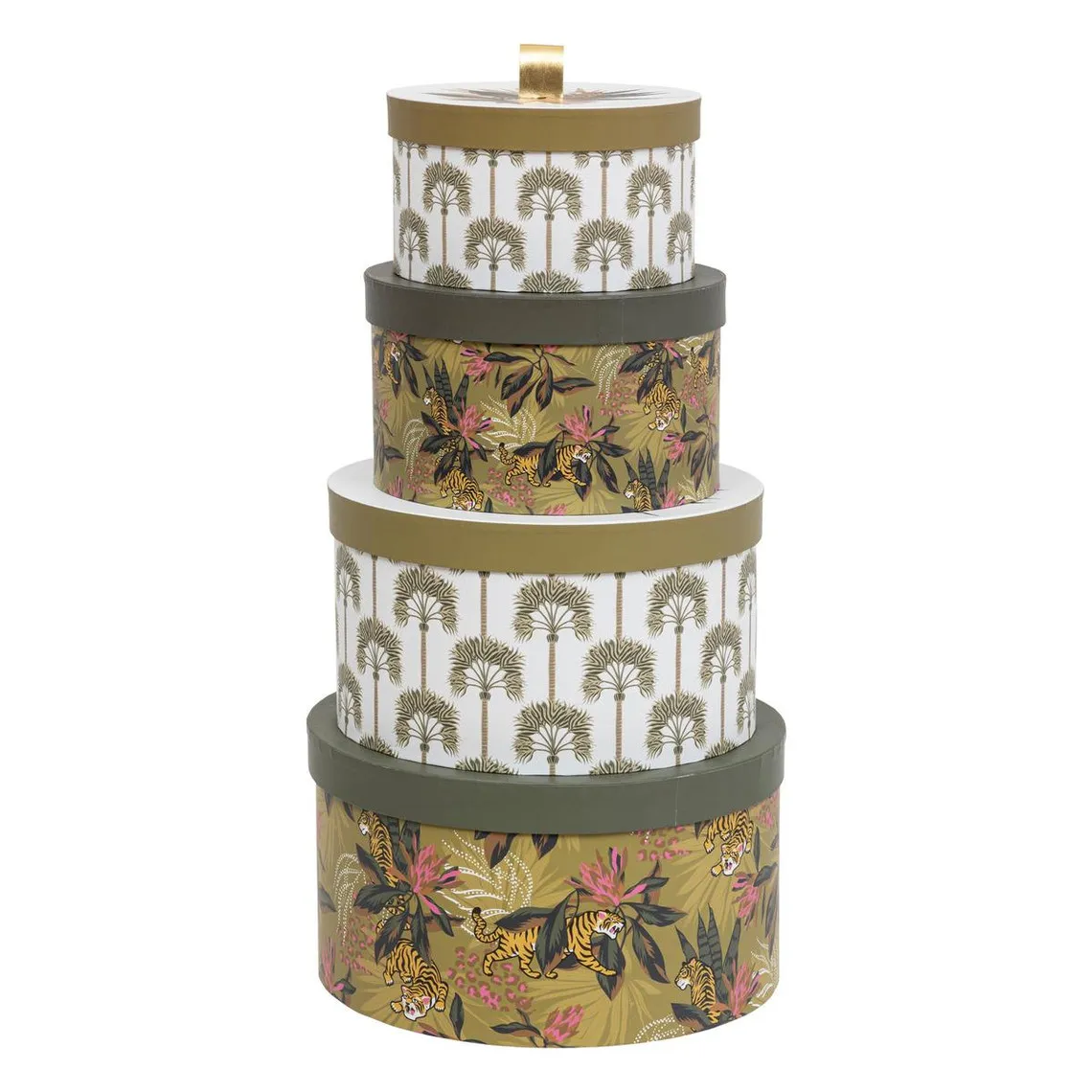 Lot de 4 boîtes rondes en carton D18/21/25/28cm blanc | 3 Suisses