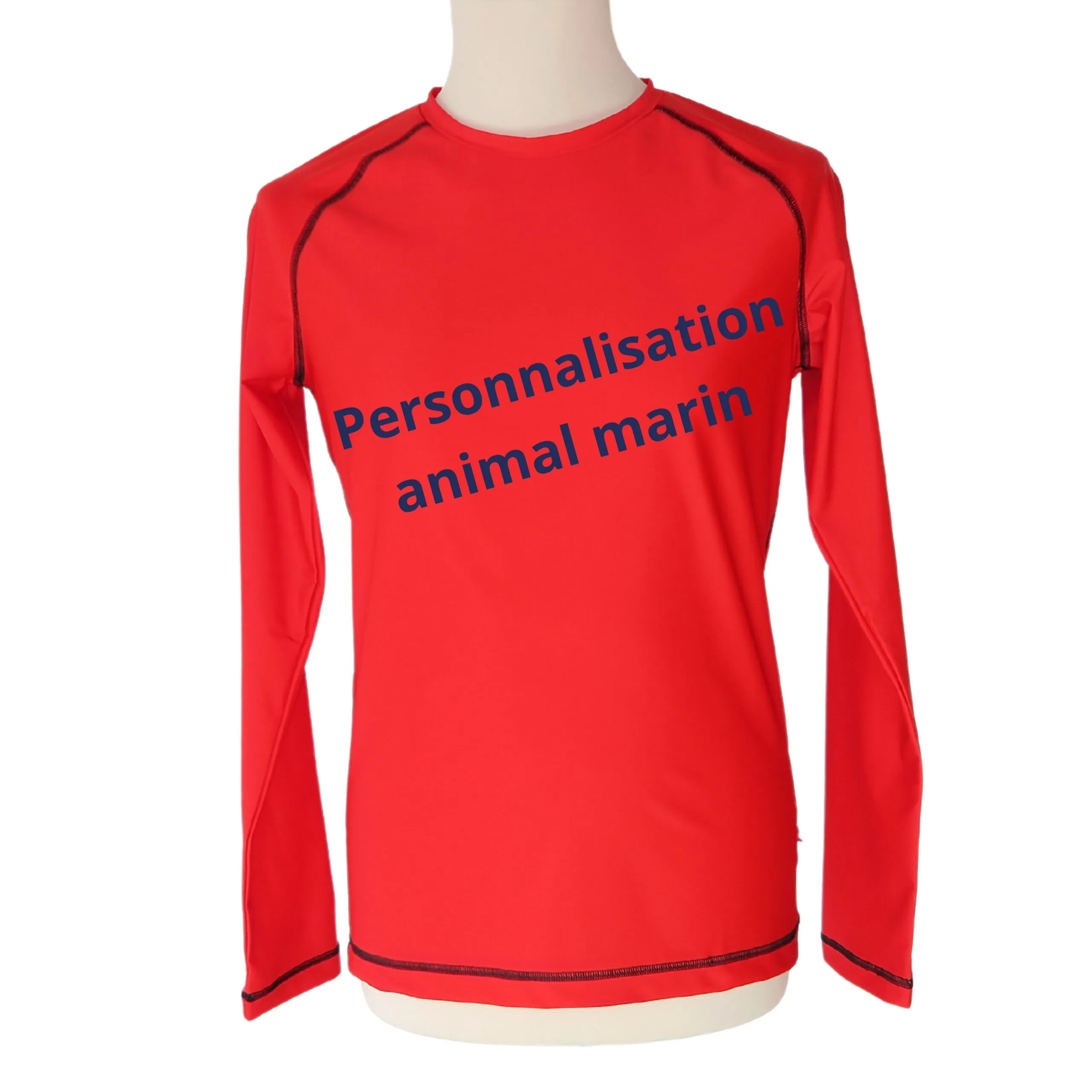 Lycra anti-uv homme manches longues personnalisé rouge - F2M - Marques de France