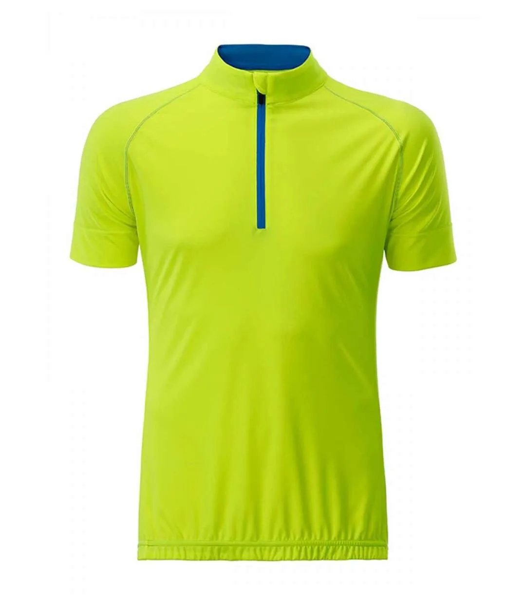 maillot cycliste demi zip - HOMME - JN514 - jaune vif