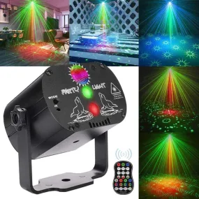 Mini lumière Disco rvb DJ LED Laser projecteur de scène rouge bleu vert lampe USB Rechargeable mariage fête d'anniversaire DJ la