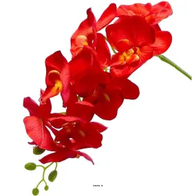 Orchidée tao factice h105cm 8 fleurons 5 boutons qualité pro rouge