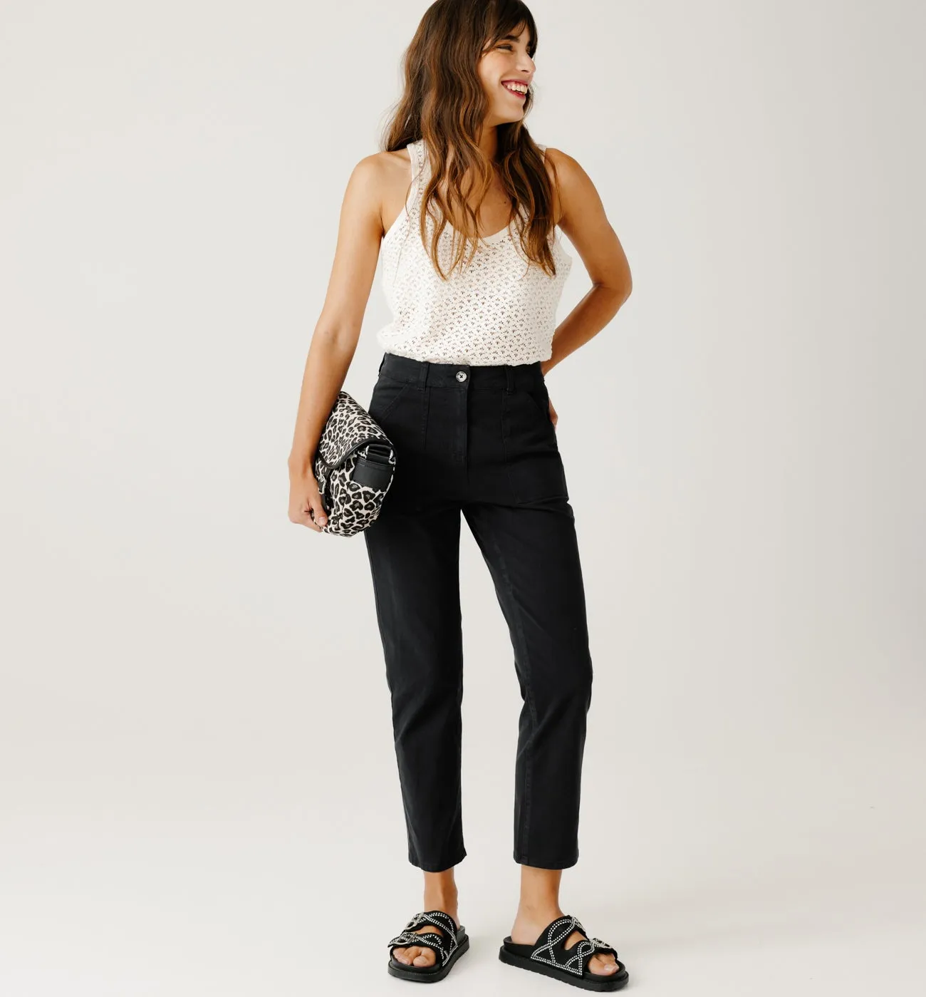 Pantalon en coton Femme - Noir