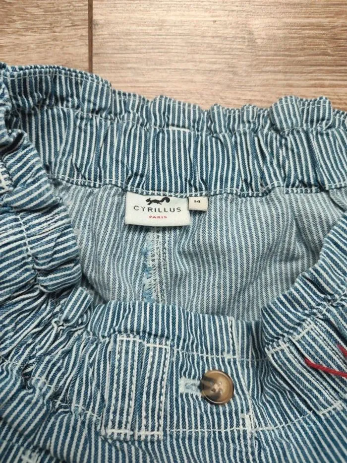 Pantalon mum rayures bleu et blanc 14 ans. Cyrillus - Cyrillus - 14 ans  | Beebs