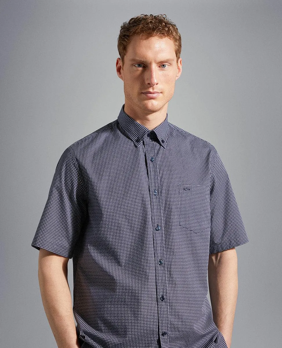 Paul & Shark - Chemise manches courtes à motifs de coton poplin