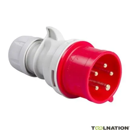 PCE 41.041 Fiche CEE 32A - 400V - 5P - IP44 - 6h - rouge avec changement de phase