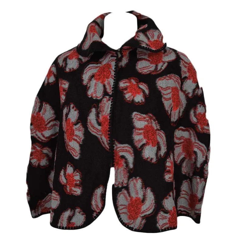 pelerine acrylique fleurs rouge en stock à bas prix