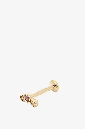 Piercing d'oreilles en or jaune et pierres Crescent Pastel