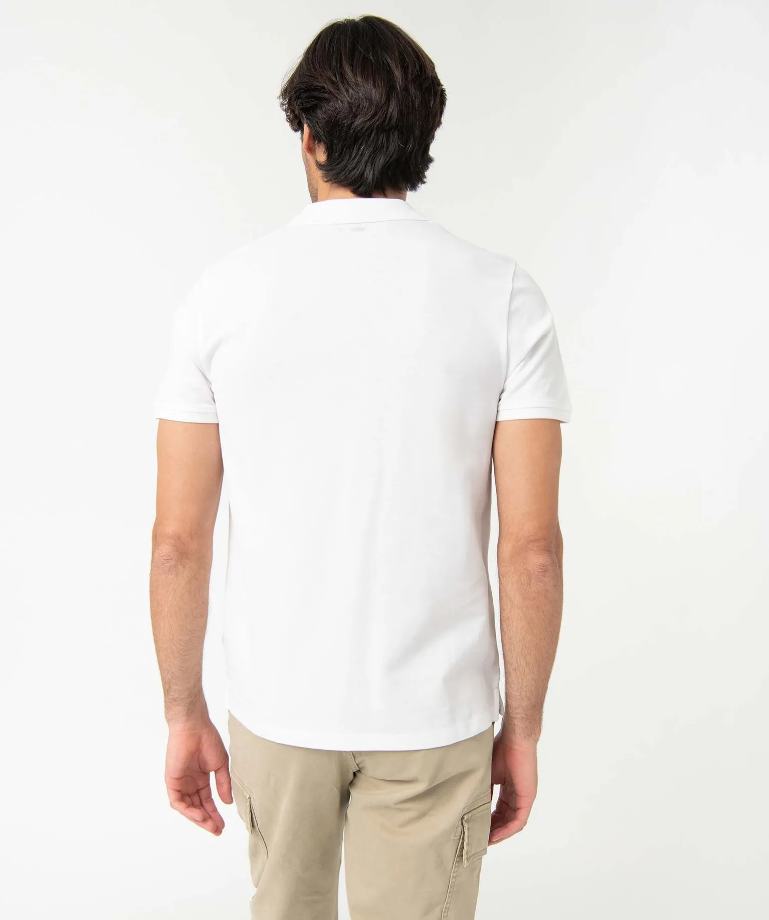 polo a manches courtes en maille piquee homme blanc polos