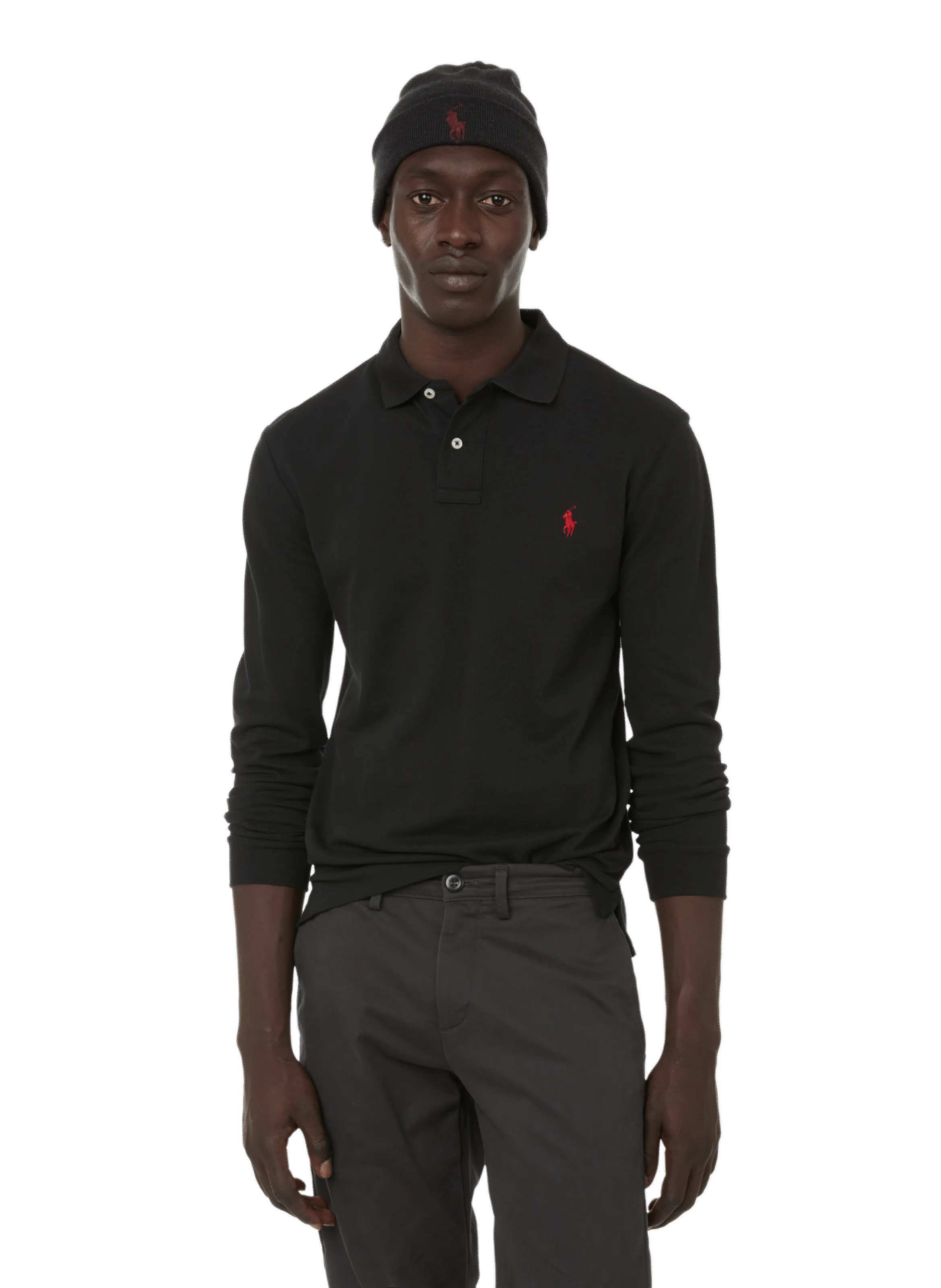 POLO SLIM à MANCHES LONGUES EN MAILLE PIQUé DE COTON - POLO RALPH LAUREN pour HOMME | Printemps