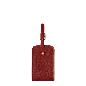 Porte-étiquette Larmorie Jules en cuir grainé Vigne Rouge - Rouge