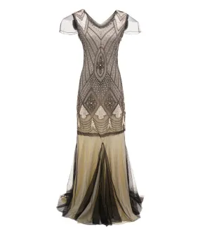 Robe Année 30 Charleston Beige