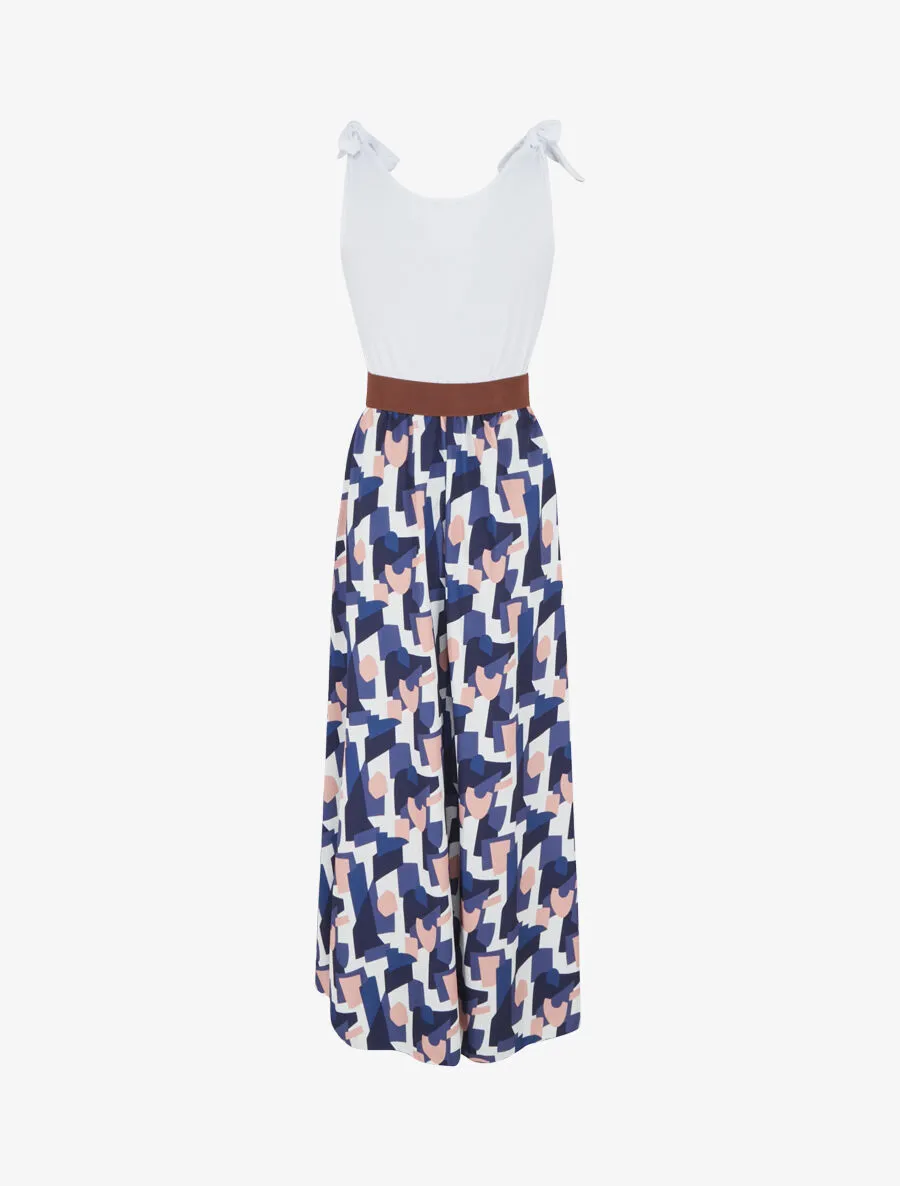 Robe bi-colore à imprimé graphique - Marine