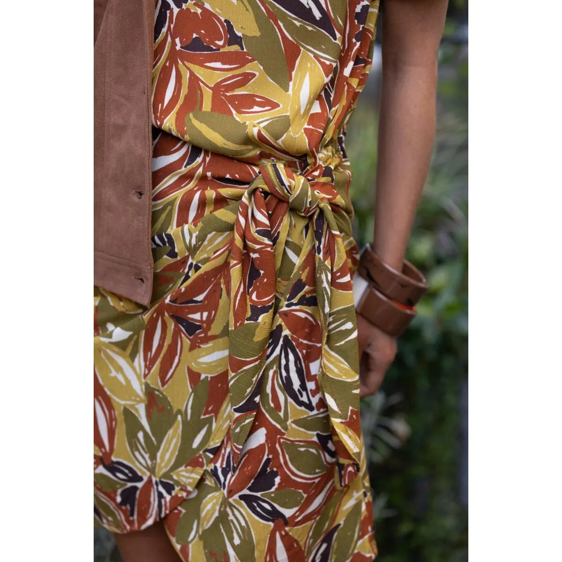 Robe courte Mia vert en viscose | 3 Suisses